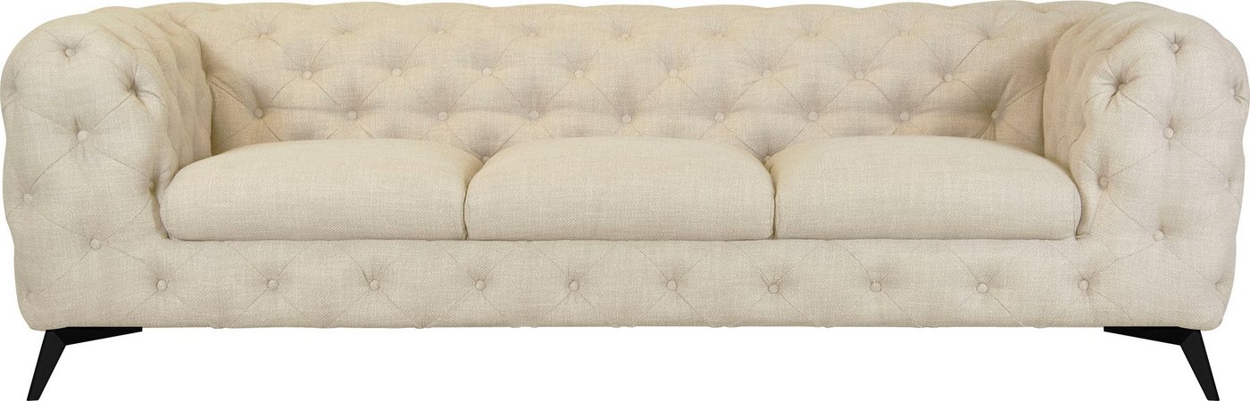 Leonique Chesterfield-Sofa Glynis, aufwändige Knopfheftung, moderne Chesterfield Optik, Fußfarbe wählbar von Leonique