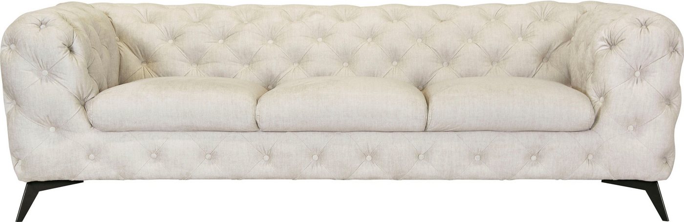 Leonique Chesterfield-Sofa Glynis, aufwändige Knopfheftung, moderne Chesterfield Optik, Fußfarbe wählbar von Leonique