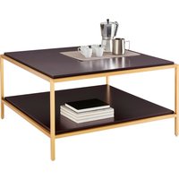 Leonique Couchtisch "Cherlen, TOPSELLER, OTTOs Choice" mit zwei Ablageflächen und goldfarbenem Gestell, quadratisch von Leonique