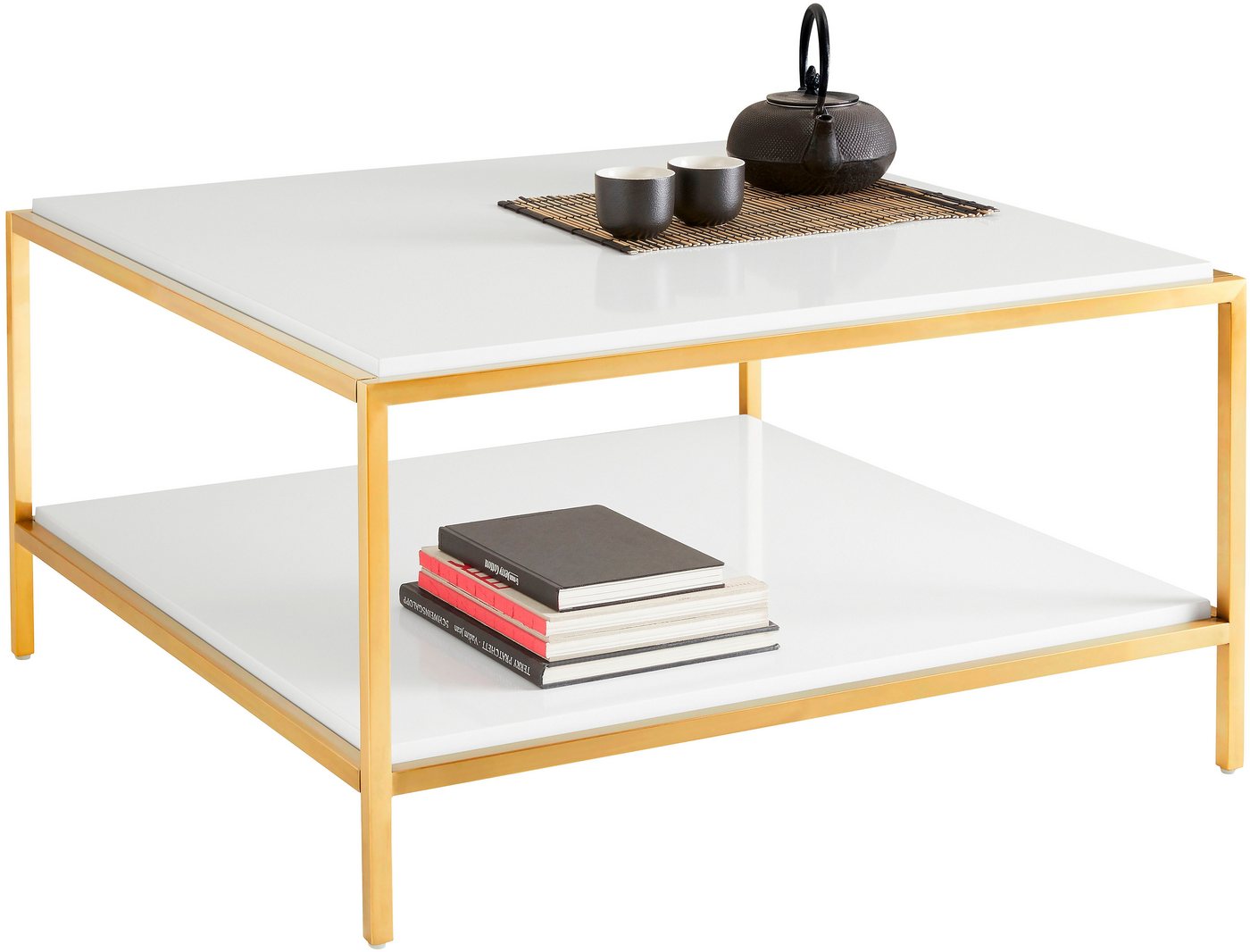 Leonique Couchtisch Cherlen, TOPSELLER!, OTTOs Choice, mit zwei Ablageflächen und goldfarbenem Gestell, quadratisch Leonique Couchtisch Cherlen, TOPSELLER!, OTTOs Choice, mit zwei Ablageflächen und goldfarbenem Gestell, quadratisch von Leonique