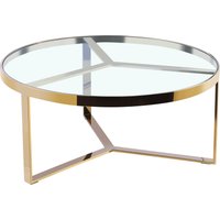 Leonique Couchtisch "Palmer" Runder Couchtisch, gold, Chrom, Glasplatte, Gestell, 90x90x40 Leonique Couchtisch "Palmer" Runder Couchtisch, gold, Chrom, Glasplatte, Gestell, 90x90x40 von Leonique