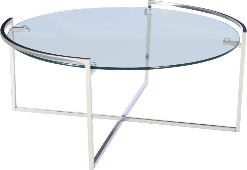 Leonique Couchtisch Paula, Runder Couchtisch, Silber, Chrom, Glasplatte, Gestell, 90x90x40 Leonique Couchtisch Paula, Runder Couchtisch, Silber, Chrom, Glasplatte, Gestell, 90x90x40 von Leonique