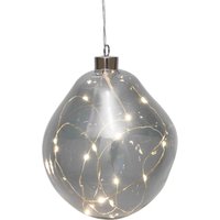 Leonique Dekokugel "Birdelle, mit LED Beleuchtung, Weihnachtsdeko in organischer Form", Ø ca. 15 cm, Christbaumkugeln, organische Kugeln aus Glas von Leonique