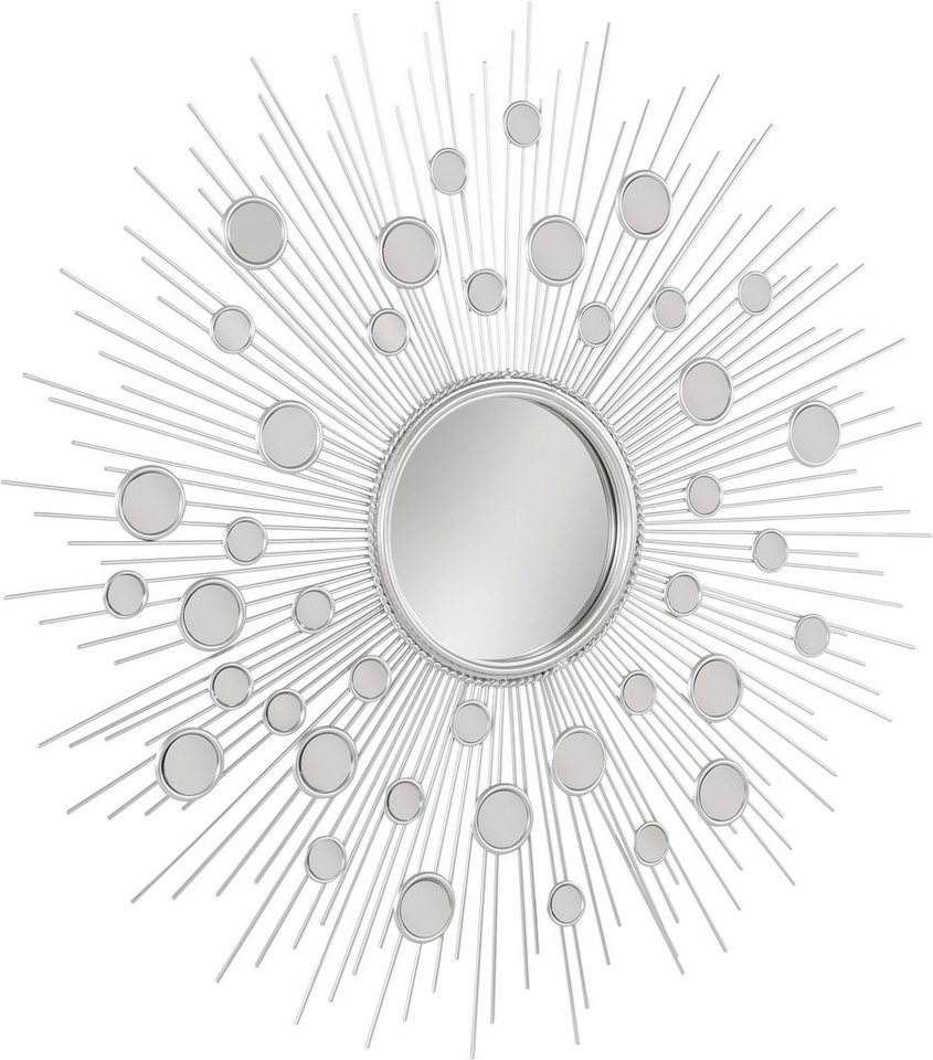 Leonique Dekospiegel Spiegel, silber, Wandspiegel, Sonne, rund, Ø 81 cm, Rahmen aus Metall von Leonique