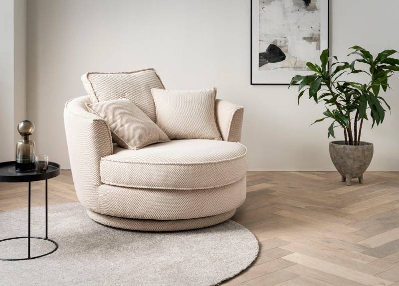 Leonique Drehsessel MAISIE, Love Seat XXL, Lese-Sessel BIG-, Sessel in MEGA CORD u. Web-Velours, 360 Grad drehbar von Leonique