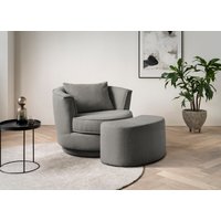 Leonique Drehsessel "MAISIE, Love Seat,Lese-Sessel,Sessel-Set, mit Hocker" 2 Stk. tlg. in MEGA CORD und Web-Velours, drehbar 360 Grad mit Hocker von home affaire