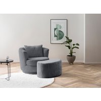 Leonique Drehsessel "MAISIE, Love Seat,Lese-Sessel,Sessel-Set, mit Hocker" 2 Stk. tlg. in MEGA CORD und Web-Velours, drehbar 360 Grad mit Hocker von home affaire