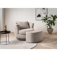 Leonique Drehsessel "MAISIE, Love Seat,Lese-Sessel,Sessel-Set, mit Hocker" 2 Stk. tlg. in MEGA CORD und Web-Velours, drehbar 360 Grad mit Hocker von home affaire
