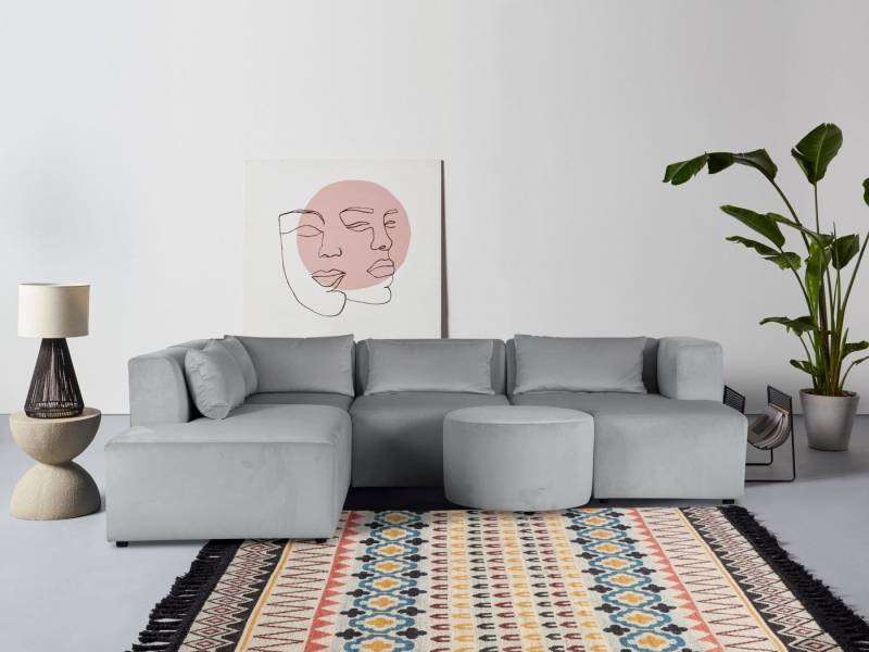 Leonique Ecksofa Alexane L-Form, zusammengesetzt aus Modulen, in vielen Bezugsqualitäten und Farben. von Leonique