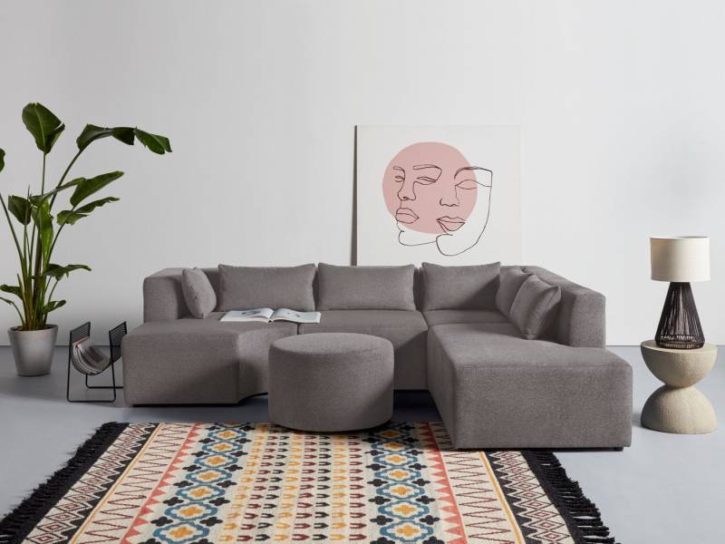 Leonique Ecksofa Alexane L-Form, zusammengesetzt aus Modulen, in vielen Bezugsqualitäten und Farben. von Leonique