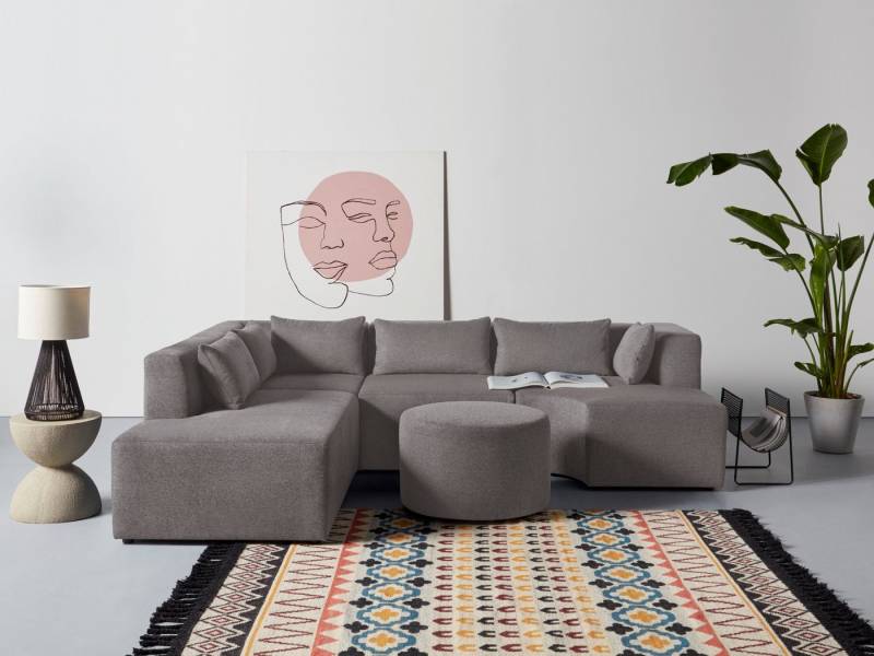 Leonique Ecksofa Alexane L-Form, zusammengesetzt aus Modulen, in vielen Bezugsqualitäten und Farben. von Leonique