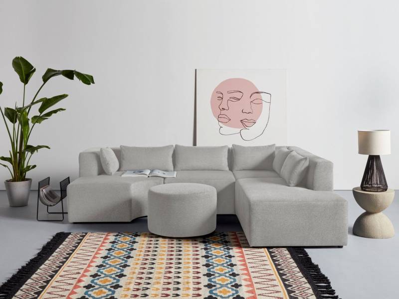 Leonique Ecksofa Alexane L-Form, zusammengesetzt aus Modulen, in vielen Bezugsqualitäten und Farben. von Leonique