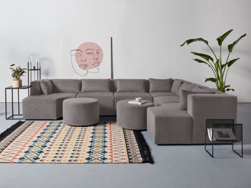 Leonique Ecksofa Alexane L-Form, zusammengesetzt aus Modulen, in vielen Bezugsqualitäten und Farben von Leonique