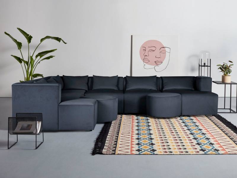 Leonique Ecksofa Alexane L-Form, zusammengesetzt aus Modulen, in vielen Bezugsqualitäten und Farben von Leonique