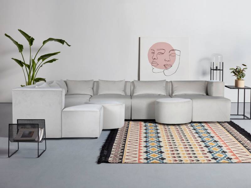 Leonique Ecksofa Alexane L-Form, zusammengesetzt aus Modulen, in vielen Bezugsqualitäten und Farben von Leonique