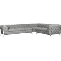 Leonique Chesterfield-Sofa "Amaury L-Form", großes Ecksofa, Chesterfield-Optik, Breite 323 cm, Fußfarbe wählbar von Leonique