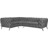 Leonique Chesterfield-Sofa "Amaury L-Form", moderne Chersterfield-Optik, Breite 262 cm, Fußfarbe wählbar von Leonique