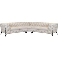 Leonique Chesterfield-Sofa "Amaury L-Form" Chesterfield-Optik, Breite/Tiefe je 262 cm, Fußfarbe wählbar von Leonique