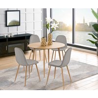 Leonique Essgruppe "Eadwine, TOPSELLER Sitzgruppe Esstisch plus 4 Esszimmerstühle" 1 Esstisch plus 4 Esszimmerstühle von Leonique