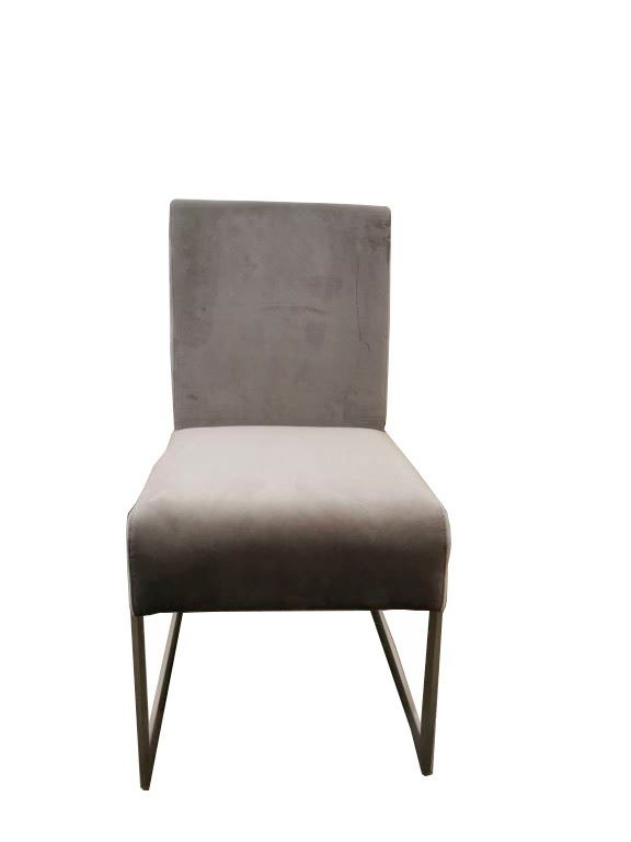 Leonique Esszimmerstuhl Coral (Set, 2 St), 2er Set Polsterstühle, Edelstahl, graues Kunstleder, 45x58x89, SH 46 von Leonique
