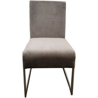 Leonique Esszimmerstuhl "Coral" (Set) 2 Stk.2er Set Polsterstühle, Edelstahl, graues Kunstleder, 45x58x89, SH 46 von Leonique