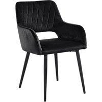 Leonique Esszimmerstuhl "Franca", (Set), 2 St., Veloursstoff, Sitz in Samtvelours, Rückenlehne mit Rautensteppung, Sitzhöhe 48 cm von Leonique