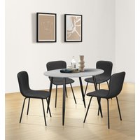 Leonique Esszimmerstuhl "Ulmar", 2 St., Webstoff, Mit eleganten pulverlackierten schwarzen Beinen von Leonique