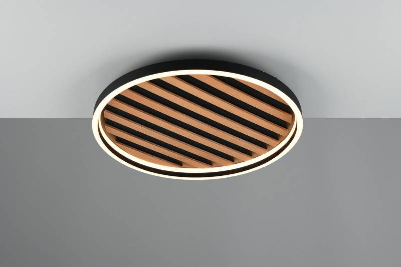 my home LED Deckenleuchte Brialeen, Deckenlampe mit Fernbedienung dimmbar Nachtlicht Memory, CCT - über Fernbedienung, Dimmfunktion, Ein-/Ausschalter, Farbsteuerung, Leuchtdauer einstellbar, Memoryfunktion, Nachtlichtfunktion, Timerfunktion, dimmbar über Fernbedienung, LED fest integriert, warmweiß - kaltweiß, Lichtfarbe stufenlos warm- bis kaltweiß, Holzstreifen Akustikpaneel von my home