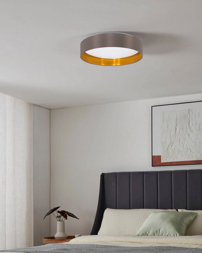 my home LED Deckenleuchte Juria, CCT - über Fernbedienung, LED fest integriert, Neutralweiß, Warmweiß, Deckenlampe Ø38 x H9 cm mit Textil-/Stoffschirm, CCT, Fernbedienung my home LED Deckenleuchte Juria, CCT - über Fernbedienung, LED fest integriert, Neutralweiß, Warmweiß, Deckenlampe Ø38 x H9 cm mit Textil-/Stoffschirm, CCT, Fernbedienung von my home