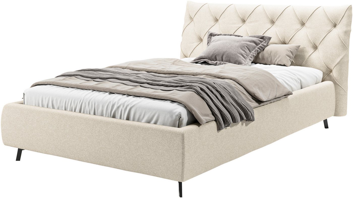 Leonique Polsterbett Elloree, in 4 Breiten bis 200cm, auch in Leder, Kopfteilhöhe 105 cm, belastbar bis 280 kg, auch in Überlänge 220cm von Leonique