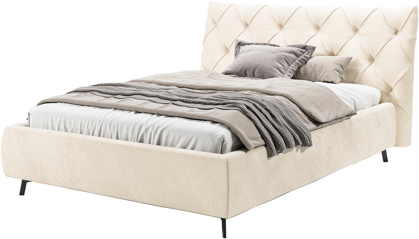 Leonique Polsterbett Elloree, in 4 Breiten bis 200cm, auch in Leder, Kopfteilhöhe 105 cm, belastbar bis 280 kg, auch in Überlänge 220cm von Leonique