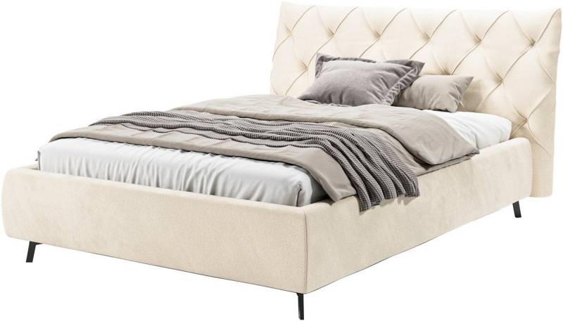 Leonique Polsterbett Elloree, in 4 Breiten bis 200cm, auch in Leder, Kopfteilhöhe 105 cm, belastbar bis 280 kg, auch in Überlänge 220cm von Leonique