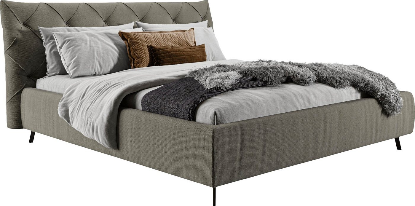 Leonique Polsterbett Elloree, in 4 Breiten bis 200cm, auch in Leder, Kopfteilhöhe 105 cm, belastbar bis 280 kg, auch in Überlänge 220cm von Leonique