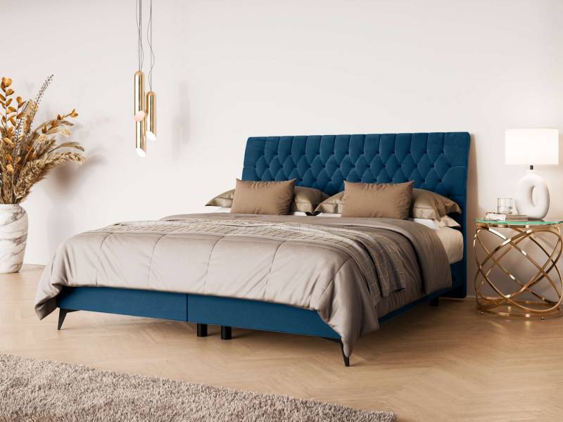 Leonique Polsterbett SYDNEE mit Matratze und Topper, in 2 Breiten (160 und 180 cm), Boxspringbett mit Kopfteil, Bettkasten, Matratze (BFK/TFK) und Topper von Leonique