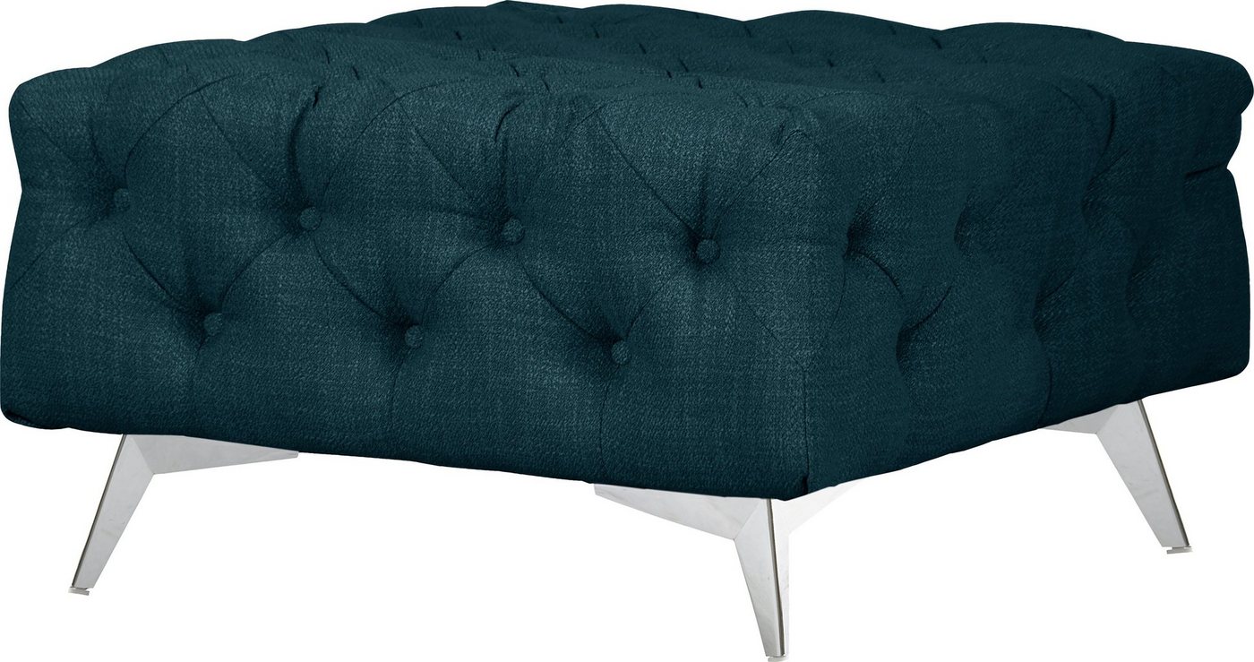 Leonique Polsterhocker Glynis, aufwändige Knopfheftung, moderne Chesterfield Optik, Fußfarbe wählbar von Leonique