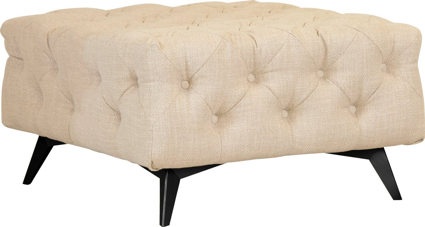 Leonique Polsterhocker Glynis, aufwändige Knopfheftung, moderne Chesterfield Optik, Fußfarbe wählbar von Leonique