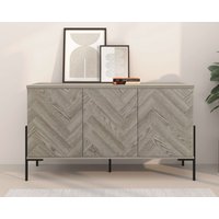 Leonique Sideboard "Eadwine" Kommode, Push-to-open, Türen mit Fischgräten Muster, Breite 130 cm von Leonique