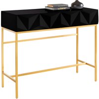 Leonique Sideboard "Minfi, TOPSELLER", in 3D-Optik, Konsolentisch mit goldfarbenem Metallgestell von Leonique