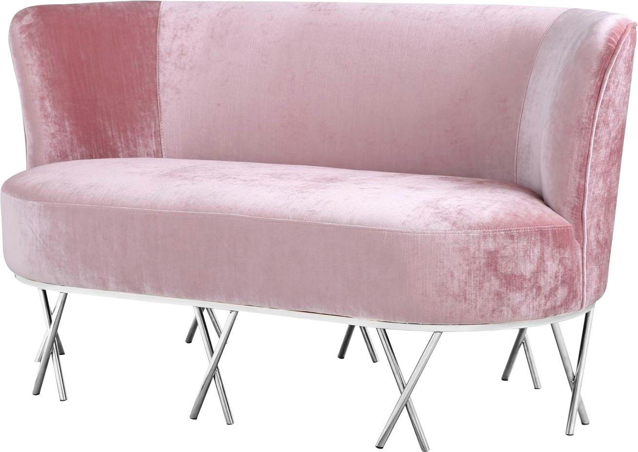 Leonique Sofa Scarlett, mit chromfarbenen Metallfüßen, extravagantes Design von Leonique