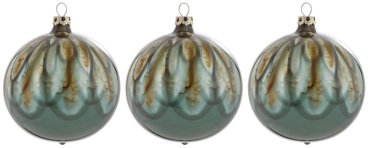 Leonique Weihnachtsbaumkugel Essone, Weihnachtsdeko, Christbaumschmuck, Christbaumkugeln Glas (3 St), aus Glas, mit Tropfeneffekt von Leonique