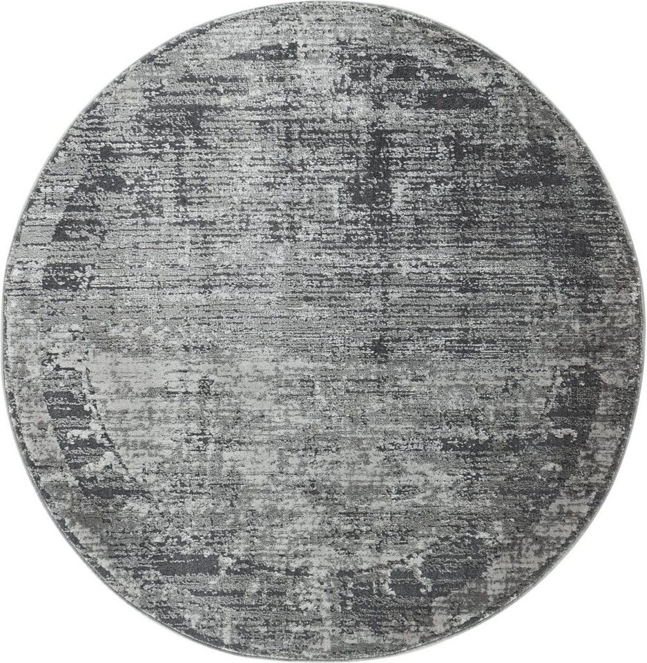 Teppich Hamsa, Leonique, rund, Höhe: 9 mm, dezenter Glanz, Schrumpf-Garn-Effekt, im Vintage-Look, dichte Qualität von Leonique
