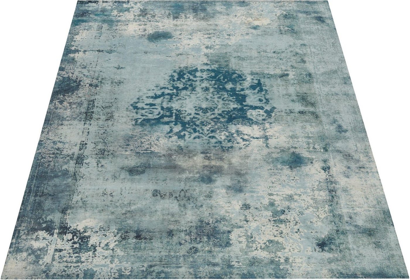 Teppich Nelio, Leonique, rechteckig, Höhe: 9 mm, Vintage Design, Used-Look, Kurzflor, Teppich mit Bordüre von Leonique