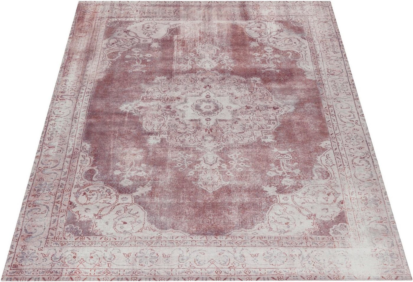 Teppich Rayan, Leonique, rechteckig, Höhe: 9 mm, Orient-Design, Vintage, Kurzflor, Teppich mit Bordüre von Leonique