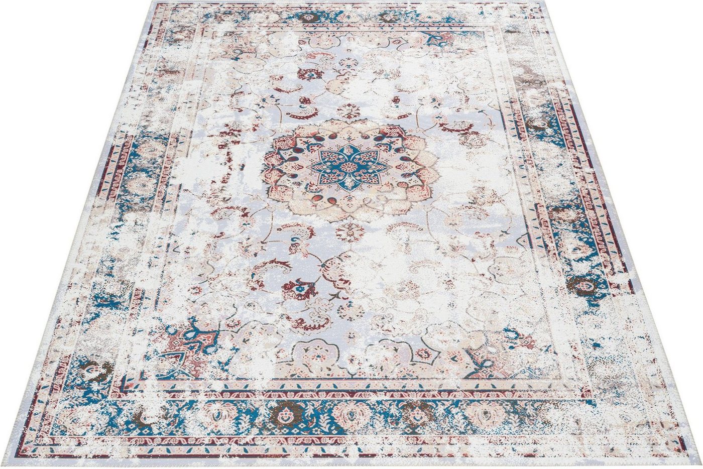 Teppich Rosio, Leonique, rechteckig, Höhe: 6 mm, Vintage Design, Orient-Design, Flachgewebe, Teppich mit Bordüre von Leonique