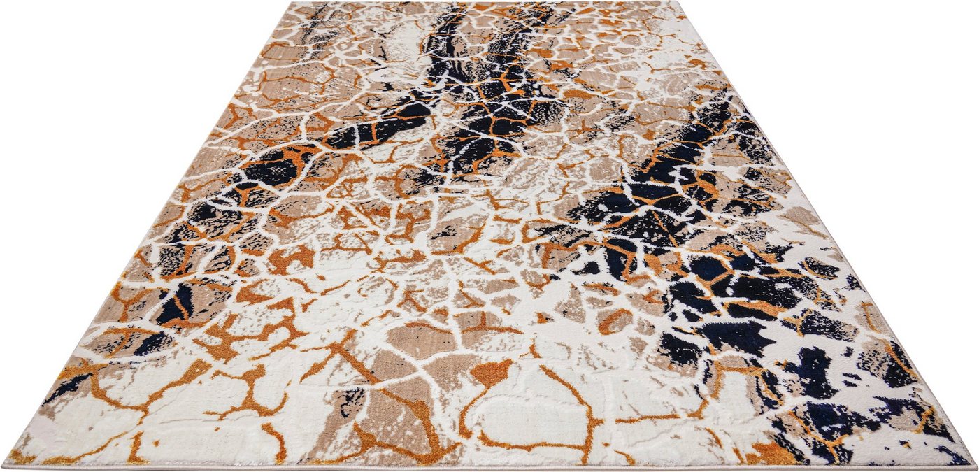 Teppich Sander, Leonique, rechteckig, Höhe: 24 mm, modernes Design, Teppiche in Marmor-Optik, mit goldfarbenen Akzenten von Leonique