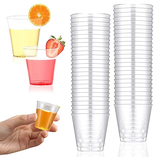 50 Stück Schnapsgläser Plastik, 30 ml/3 cl Shotgläser, Transparente Shot Becher, Wiederverwendbare Shot Becher, Pinnchen Plastikbecher Aus Ps-Material für Festivals, Partys, Geburtstage, Hochzeiten von Leonshco