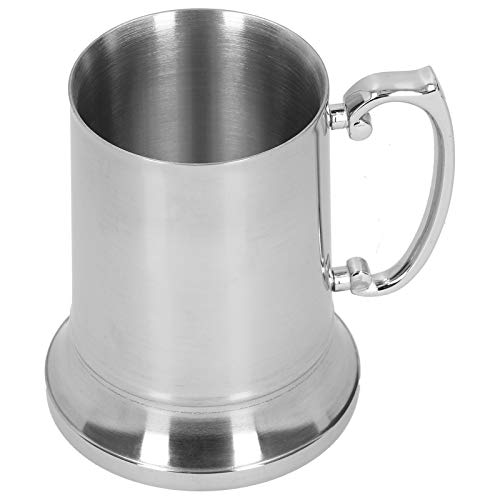 Bierkrug, Edelstahl Bierkrug, Kaffeebecher Vakuum Isoliert Stein mit Griff Tasse Edelstahl Getränk für Bar Männer und Vatertag Geschenk Party Dekoration Bars Hotels Restaurants (560ml) von Leopacat