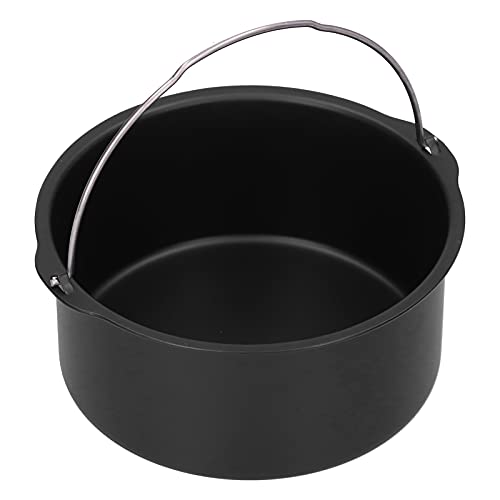 Heißluftfritteuse Backform, Auflaufform Für Heißluftfritteuse, Kuchenfass Hitzebeständige Frittierpfanne Luftzubehör Antihaftbeschichtetes Backblech Aus Karbonstahl Träger Für Fritteusen (8 Zoll) von Leopacat