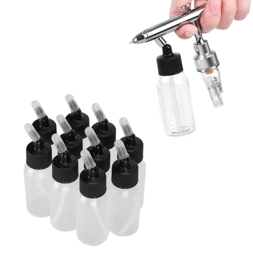 Leopacat Tropfflasche, Airbrush Flaschen Leer Plastikflaschen Ersatzgläser Quetschflaschen mit Deckel Siphon Feed Airbrush Transparentes für die Zufuhr Doppelter Wirkung von Leopacat