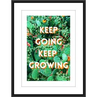 Keep Going Keep Growing A4 Kunstdruck, Kaktus Pflanze, Natur, Grün Rosa, Küche, Badezimmer, Schlafzimmer, Flur, Wanddeko Boho von LeopardFishPrints